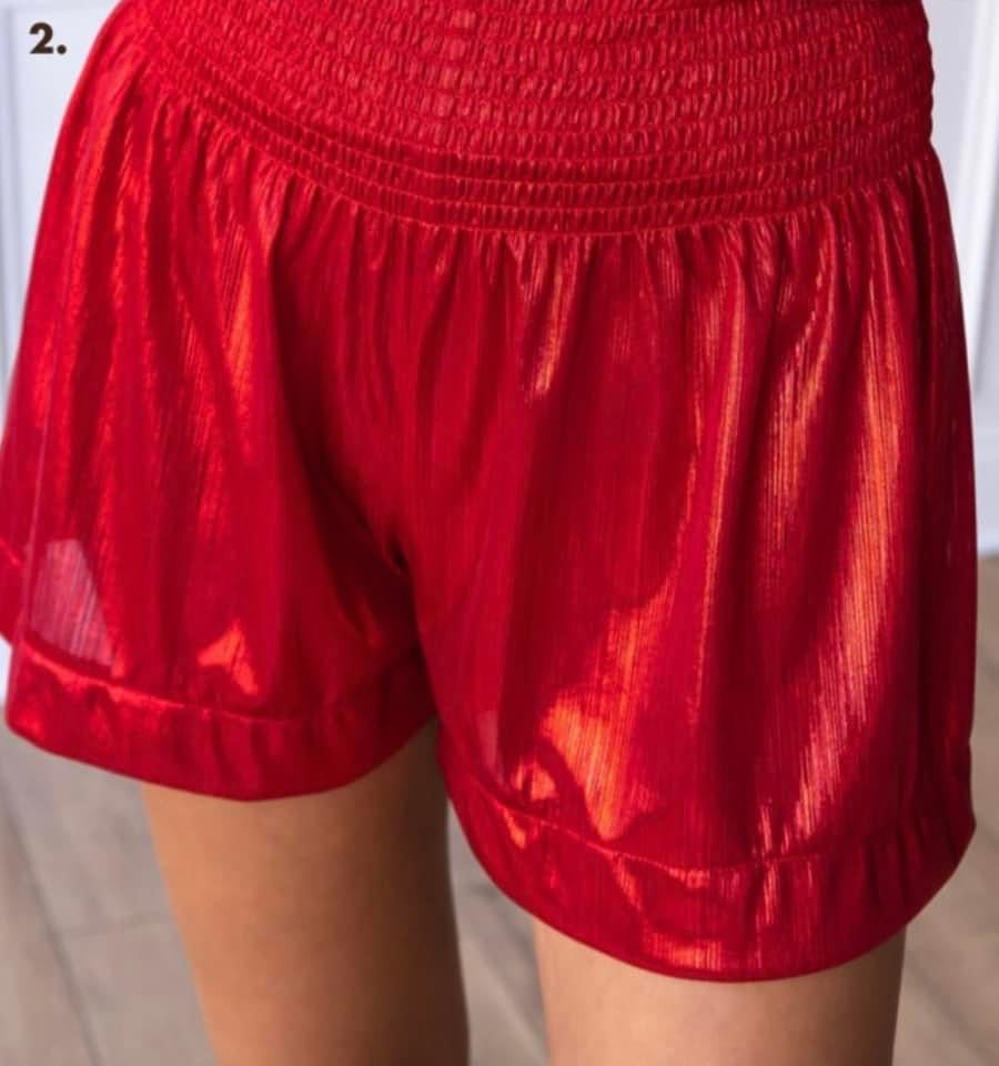 High Waist Shimmer Shorts
